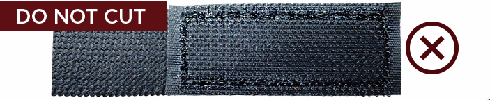 Where not to cut the velcro strap
